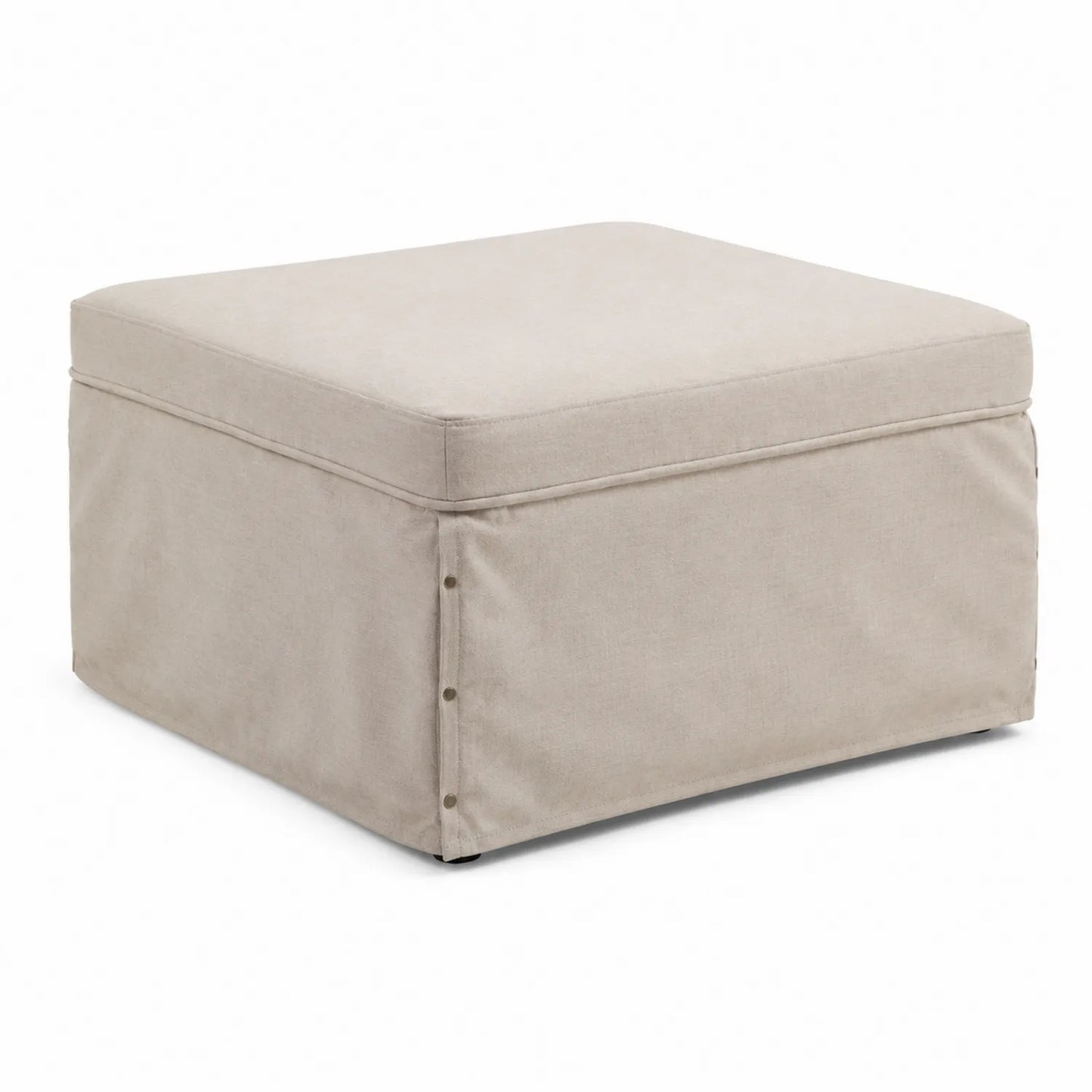 Hocker aus Baumwollmischung Beige 80x80x45 cm