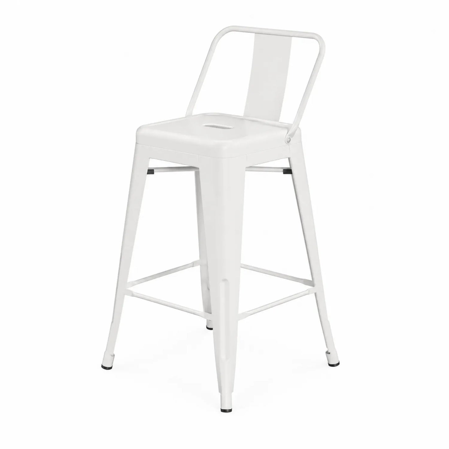Metall Barhocker mit Rückenlehne 76 cm Weiß