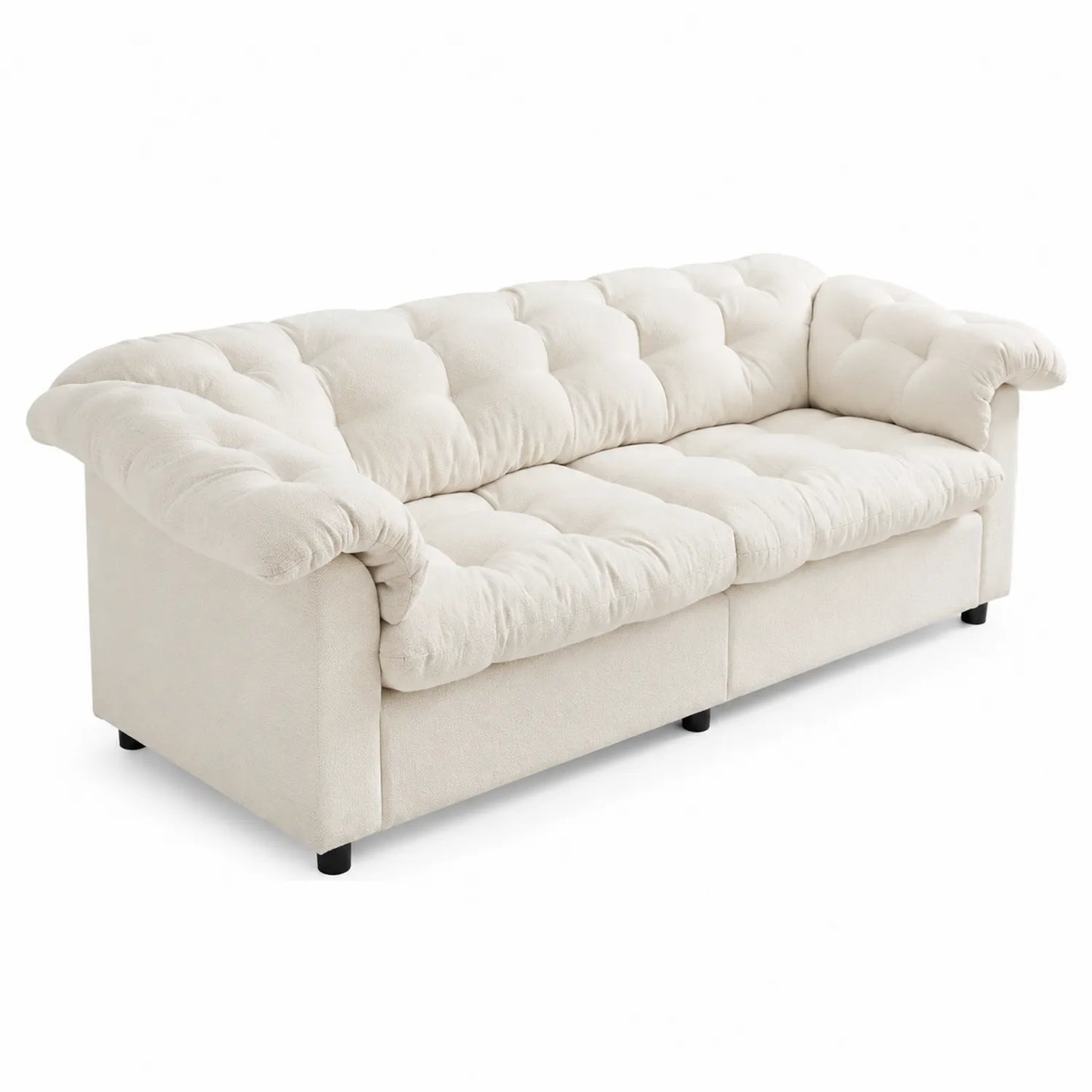 Beige Stoff Sofa 220 cm