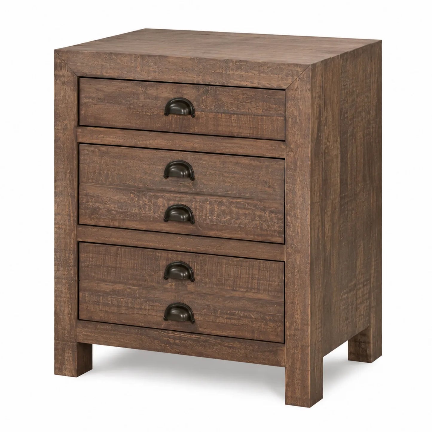 Holz Nachttisch mit 4 Schubladen, Braun