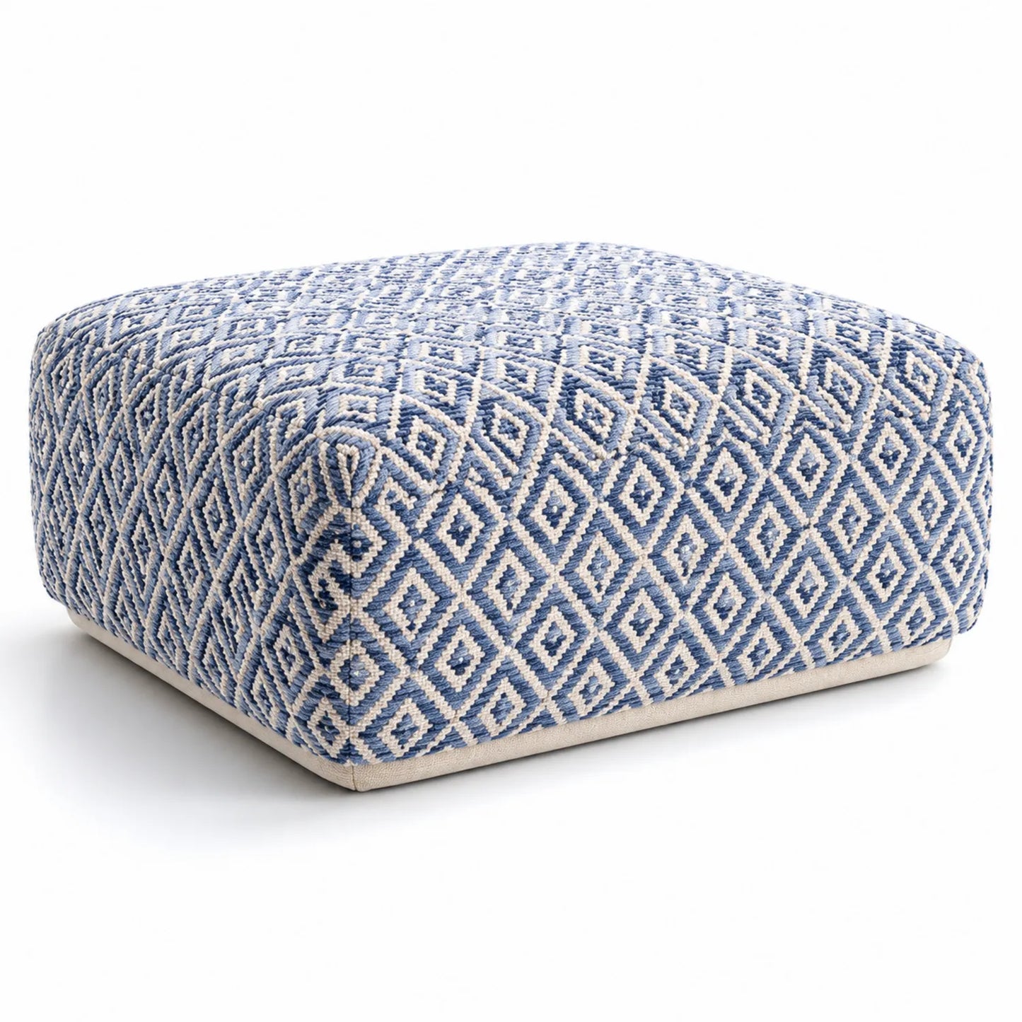Hocker Baumwolle Blau/Weiß
