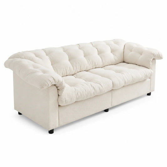Beige Stoff Sofa 220 cm