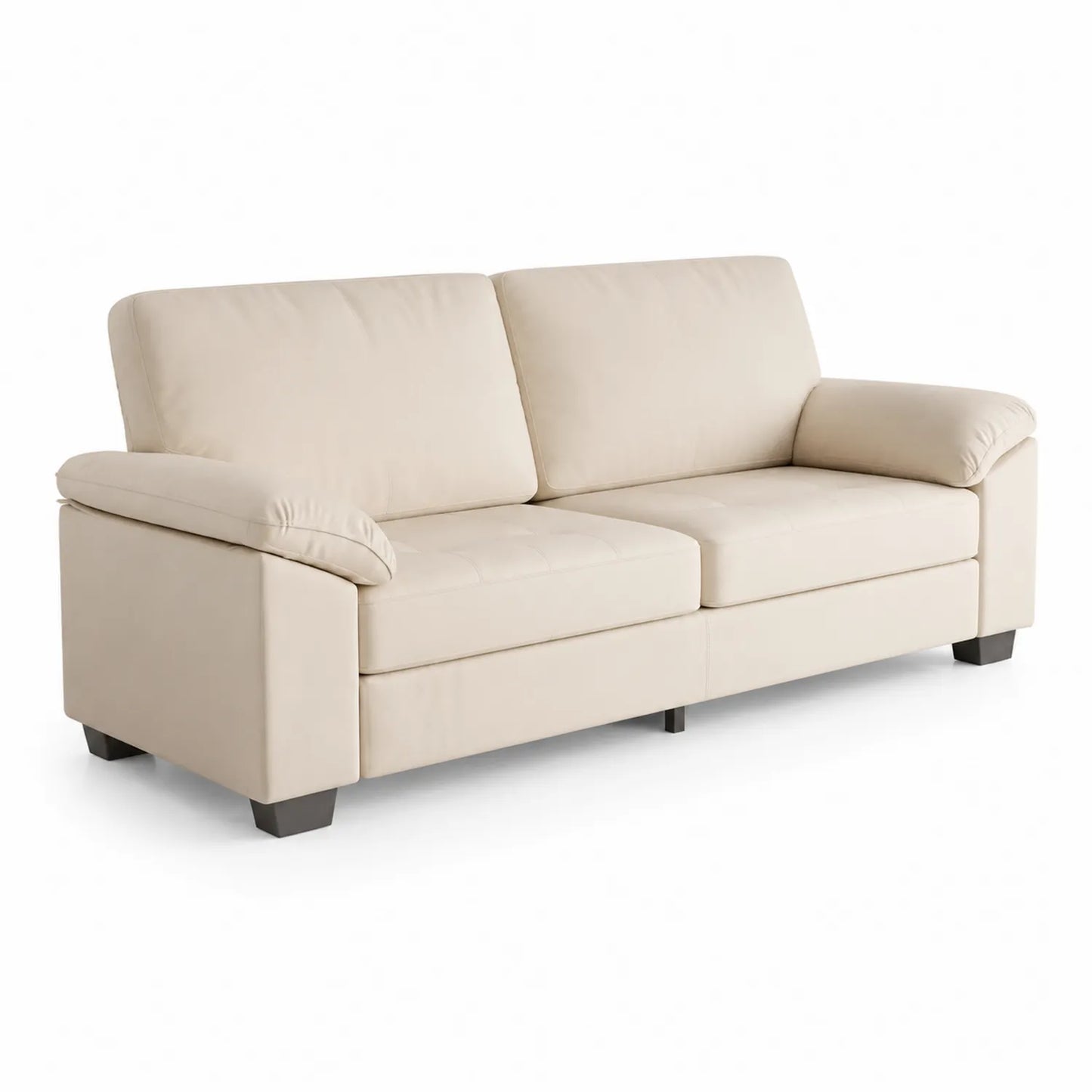 3-Sitzer Sofa Beige Kunstleder
