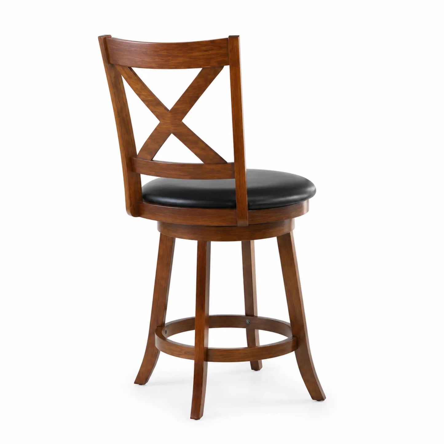 Barhocker Holz mit Kreuzrücken, Sitzhöhe 75 cm, Braun/Schwarz