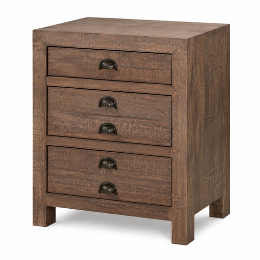 Holz Nachttisch mit 4 Schubladen, Braun