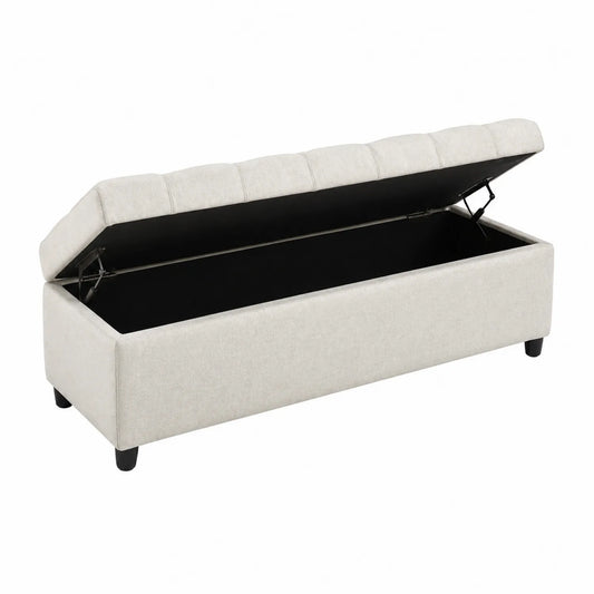 Aufbewahrungsbank Textil Beige 100cm